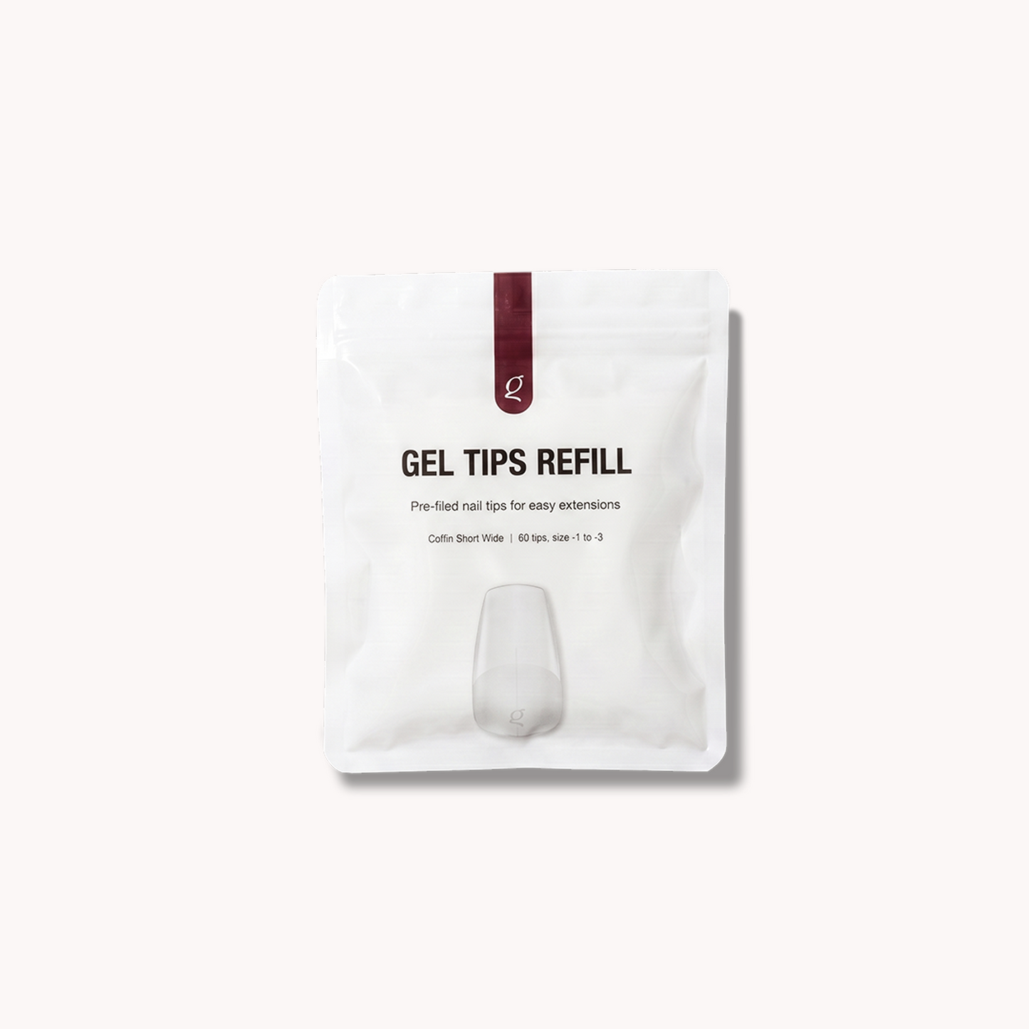 Gel Tips Wide Size • Coffin Short • Refill Bags (60 stk) • The Gel Collection