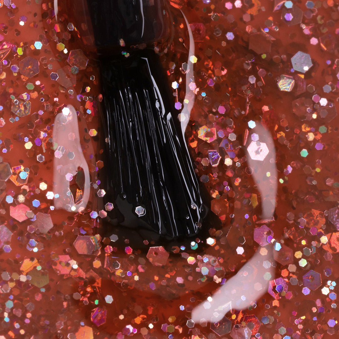 Gel Polish • 786 Glitter Peach (transparent) • 21FREE • The Gel Collection™