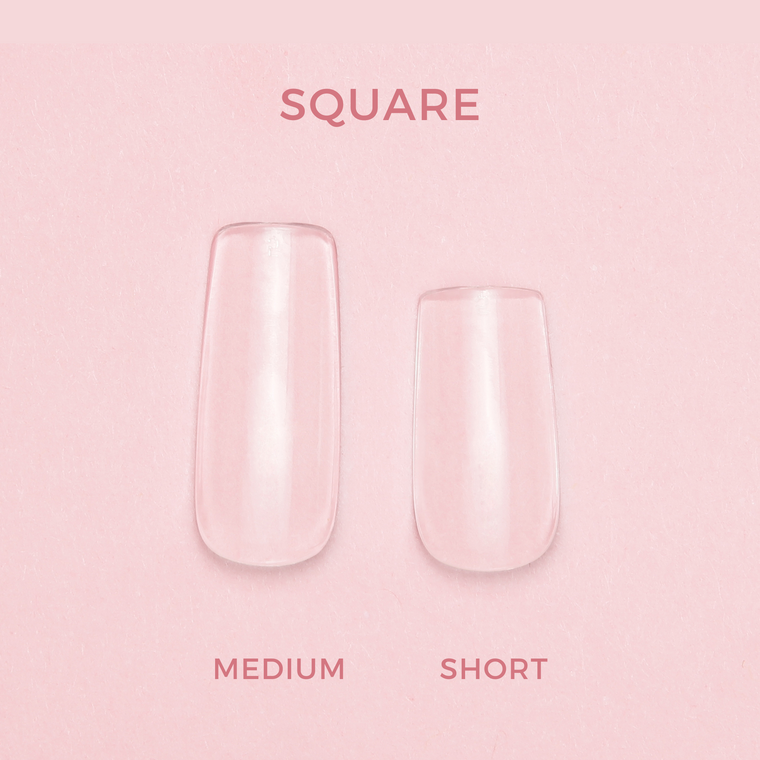 Soft Gel Press On Tipper • Square Short (600 stk) • The Gel Collection