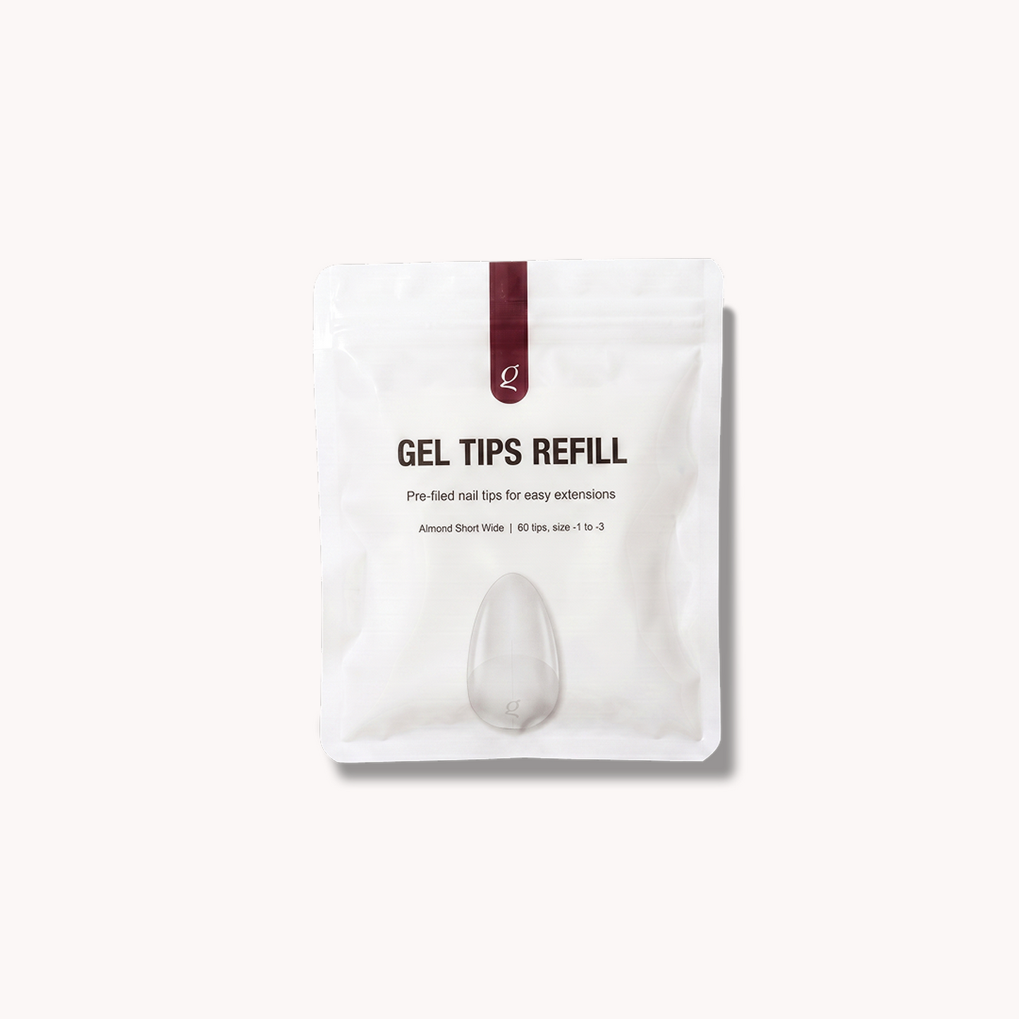 Gel Tips Wide Size • Almond Short • Refill Bags (60 stk) • The Gel Collection