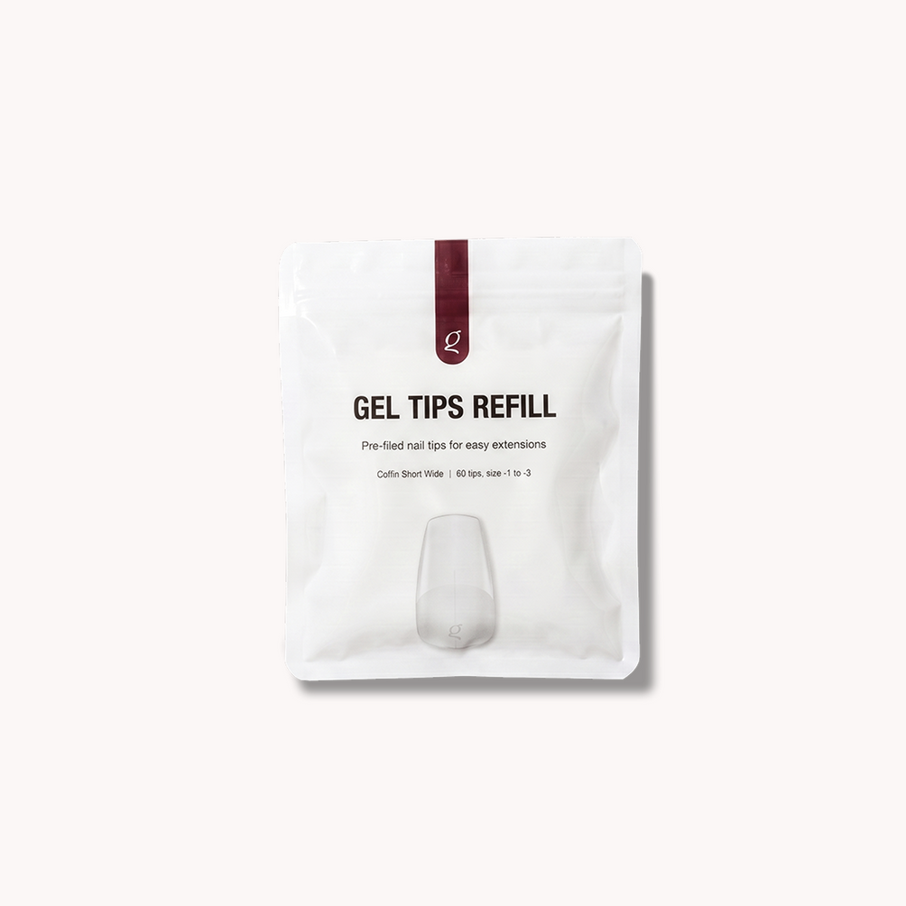 Gel Tips Wide Size • Coffin Short • Refill Bags (60 stk) • The Gel Collection