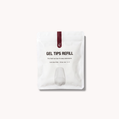 Gel Tips Wide Size • Coffin Short • Refill Bags (60 stk) • The Gel Collection