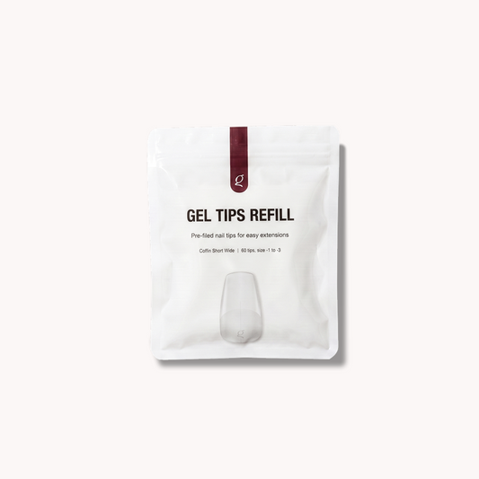 Gel Tips Wide Size • Coffin Short • Refill Bags (60 stk) • The Gel Collection