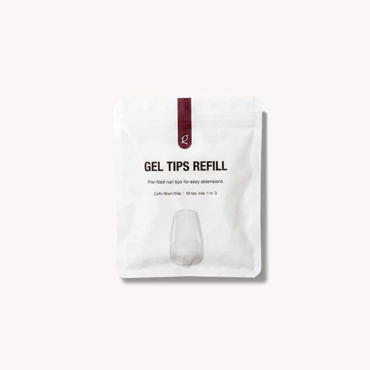 Gel Tips Wide Size • Coffin Short • Refill Bags (60 stk) • The Gel Collection