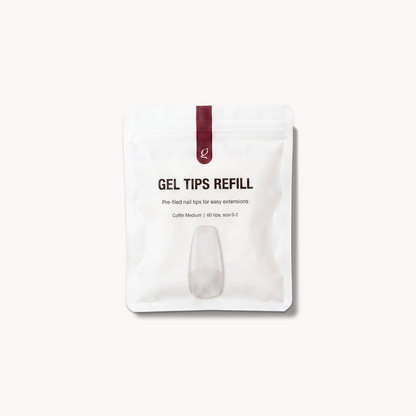 Gel Tips • Coffin Medium • Refill Bags (60 stk) • The Gel Collection
