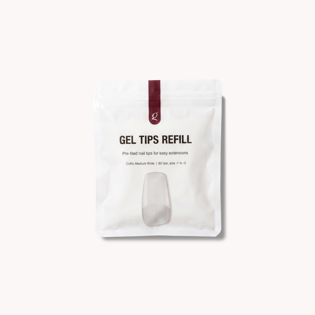 Gel Tips Wide Size • Coffin Medium • Refill Bags (60 stk) • The Gel Collection