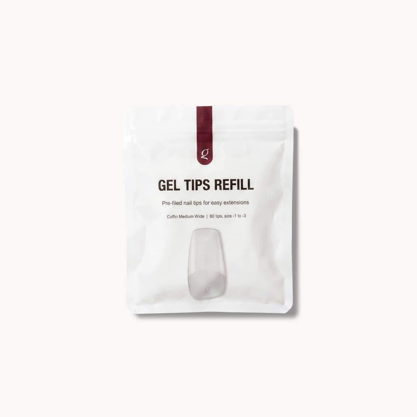 Gel Tips Wide Size • Coffin Medium • Refill Bags (60 stk) • The Gel Collection