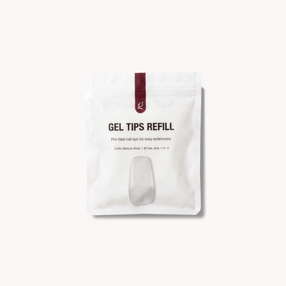 Gel Tips Wide Size • Coffin Medium • Refill Bags (60 stk) • The Gel Collection
