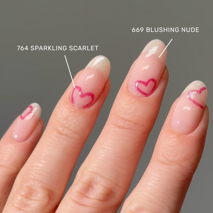 Gel Polish • 764 Sparkling Scarlet (semi-transparent) • 21FREE