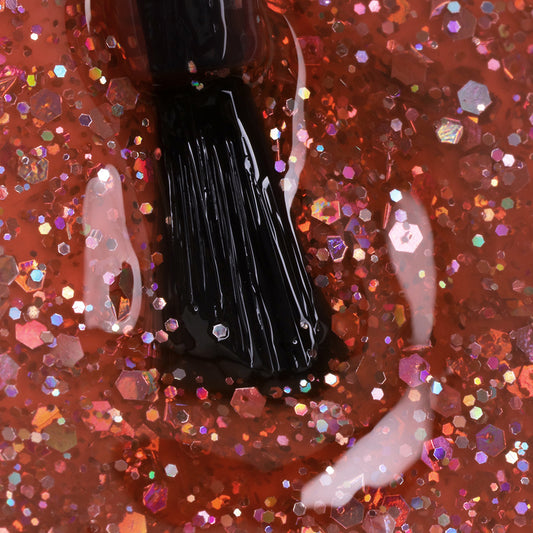 Gel Polish • 786 Glitter Peach (transparent) • 21FREE  • The Gel Collection™