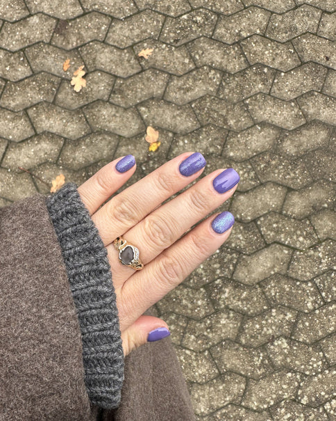 552 Purple Night, Top Coat No Wipe Holographic Shimmer