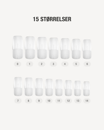 Gel Tips Square Medium – 15 størrelser