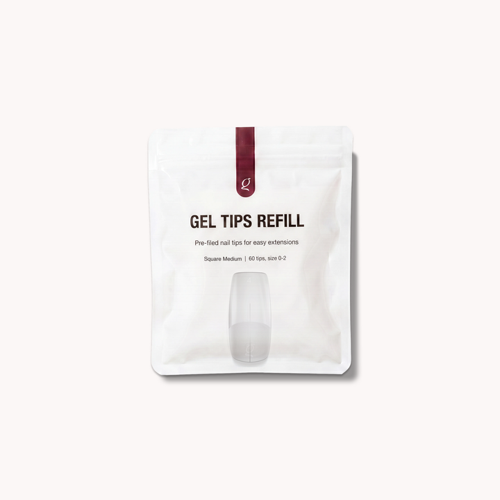 Gel Tips • Square Medium • Refill Bags (60 stk) • The Gel Collection
