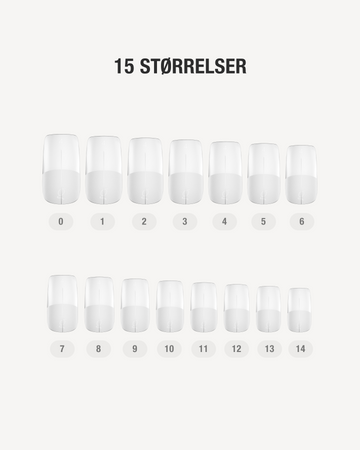 Gel Tips Square Short – 15 størrelser