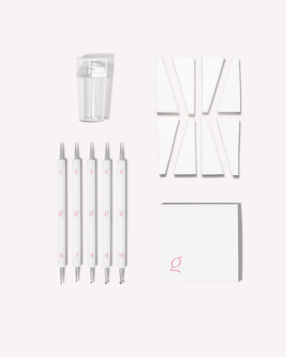 Nail Art Bundle • The Tools – Stamper, Dotting Tools Kit, Nail Art Palette Paper, Rhinsten Clear