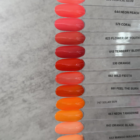 Gel Polish • 663 Neon Tangerine (semi-transparent) • 21FREE • The Gel Collection™