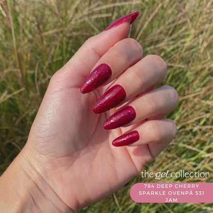 Gel Polish • 784 Deep Cherry Sparkle (semi-transparent) • 21FREE  • The Gel Collection™