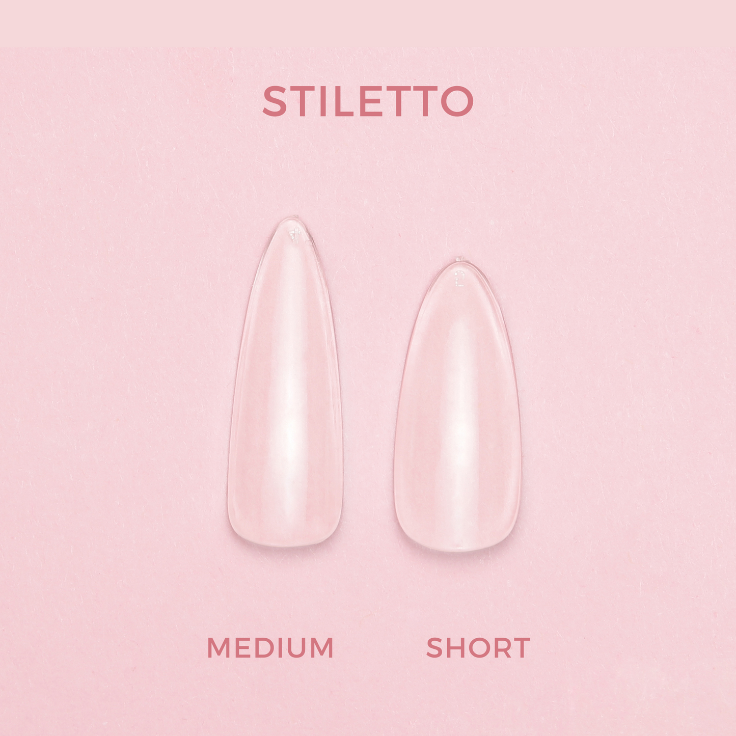 Soft Gel Press On Tipper • Stiletto Short (600 stk) • The Gel Collection